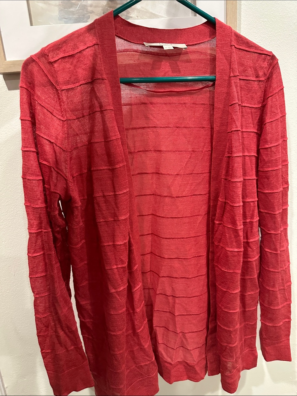 LOFT Coral Open-Front Lightweight Women's Cardigan